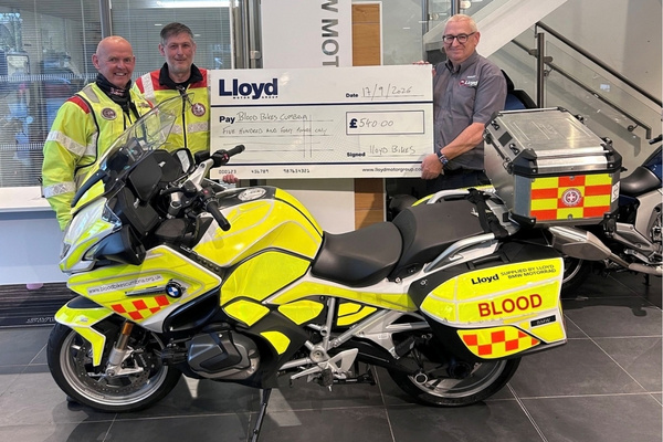 Lloyd BMW Motorrad continues partnership with Blood Bikes Cumbria.