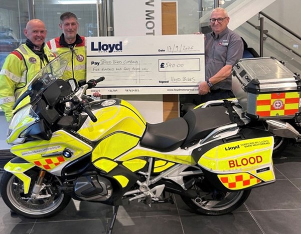 Lloyd BMW Motorrad continues partnership with Blood Bikes Cumbria.
