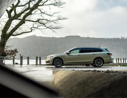 Skoda Superb Estate by a lake