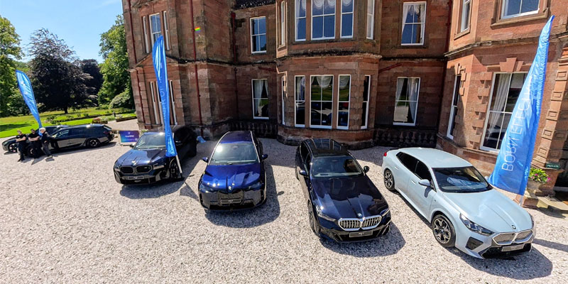 BMW Line-up at Netherby Hall Entrance