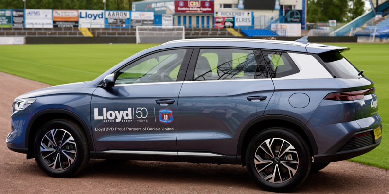 BYD Sealion 5 in Atlantis Blue at Carlisle United Football Club