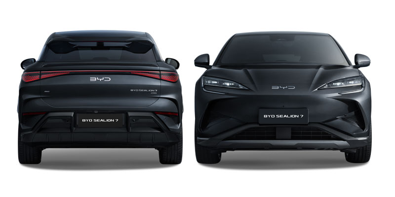 BYD Sealion 7 in Black Front and Rear View