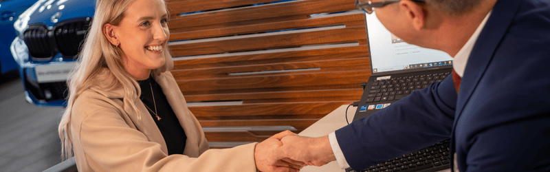 BMW customer in showroom