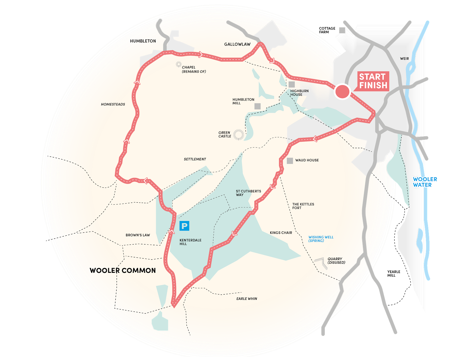Wooler Common Dog Walk Map