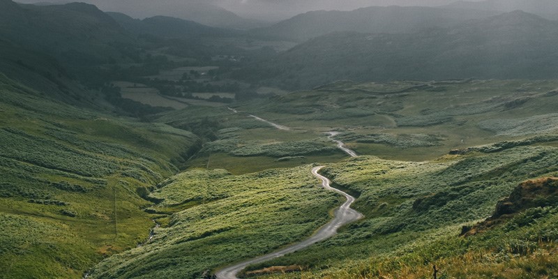 Hardknott Pass Lake District UK