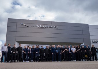 Here is the Lloyd Jaguar Land Rover Carlisle Aftersales team proudly showcasing their 2nd Place award for Jaguar Client Care.