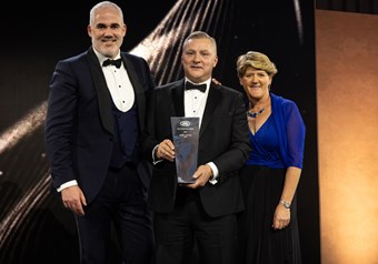 Steve Trickett, Head of Business at Lloyd Land Rover Carlisle, thrilled to be collecting the Retailer of the Year Award