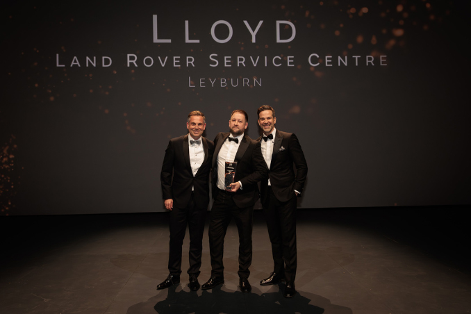 Mark Redding, Head of Business at Lloyd Land Rover Ripon, thrilled to be collecting the Authorised Repairer of the Year
