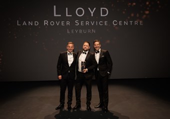 Mark Redding, Head of Business at Lloyd Land Rover Ripon, thrilled to be collecting the Authorised Repairer of the Year