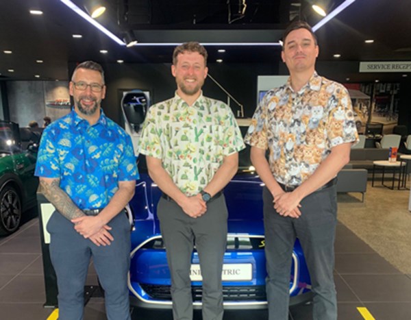 Lloyd Carlisle BMW & MINI Support Cash for Kids in Silly Shirts