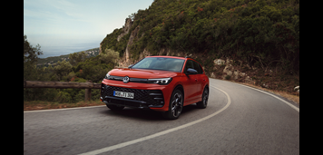 Volkswagen Tiguan driving in a nature landscape