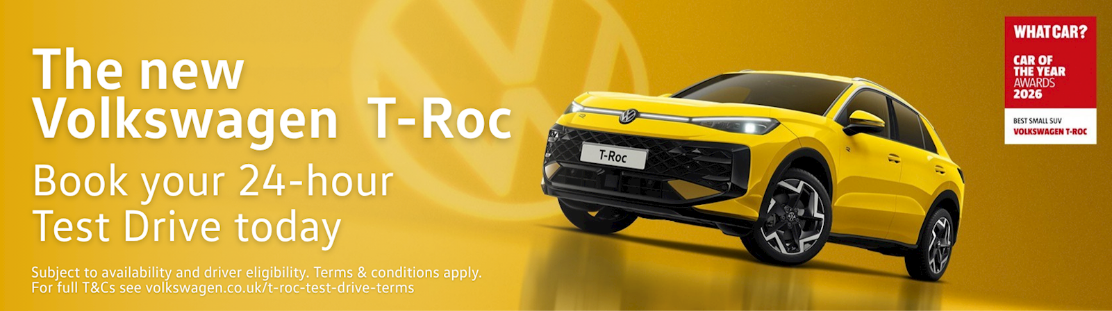 New Volkswagen T-Roc yellow and red