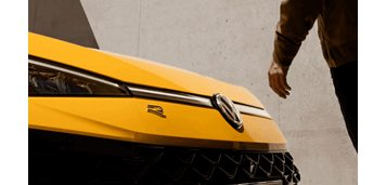 Close up of the front of yellow T-Roc